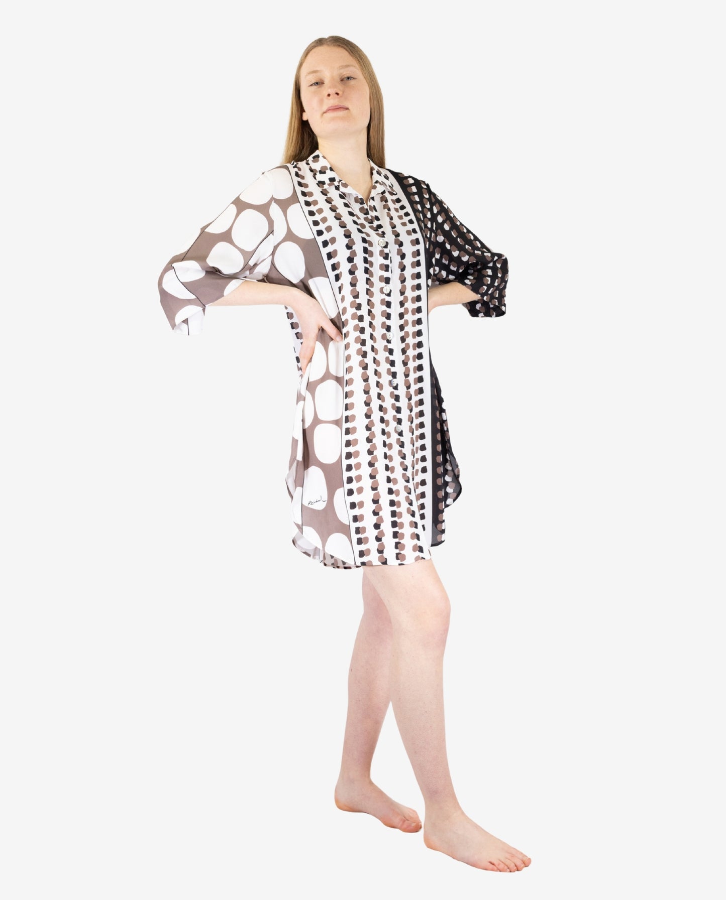 Camicione Cover-Up Stampa Geometrica