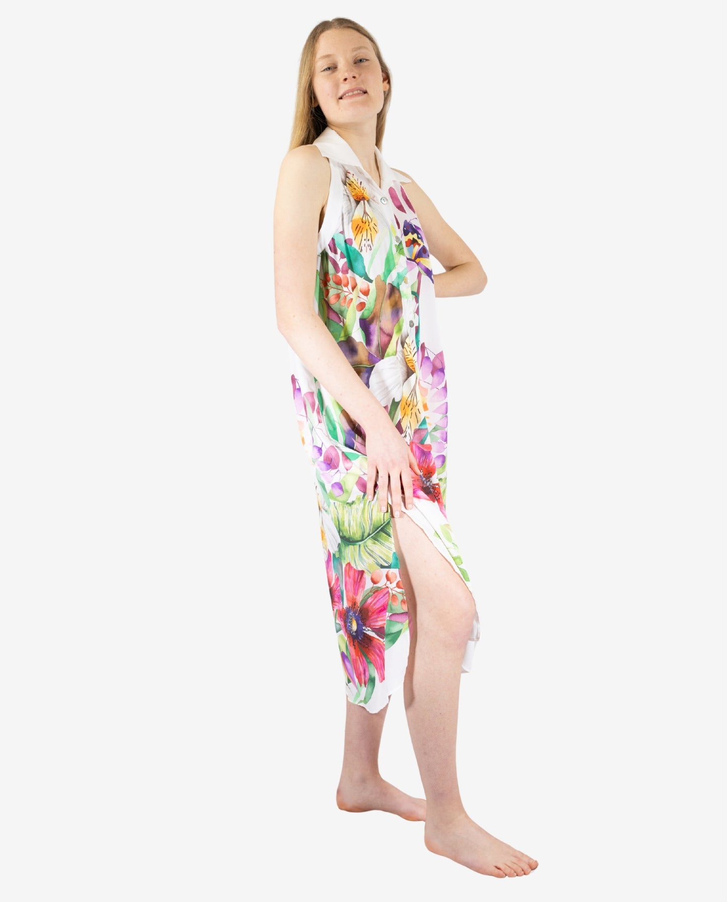 Chemisier Midi Stampa Floreale Botanica