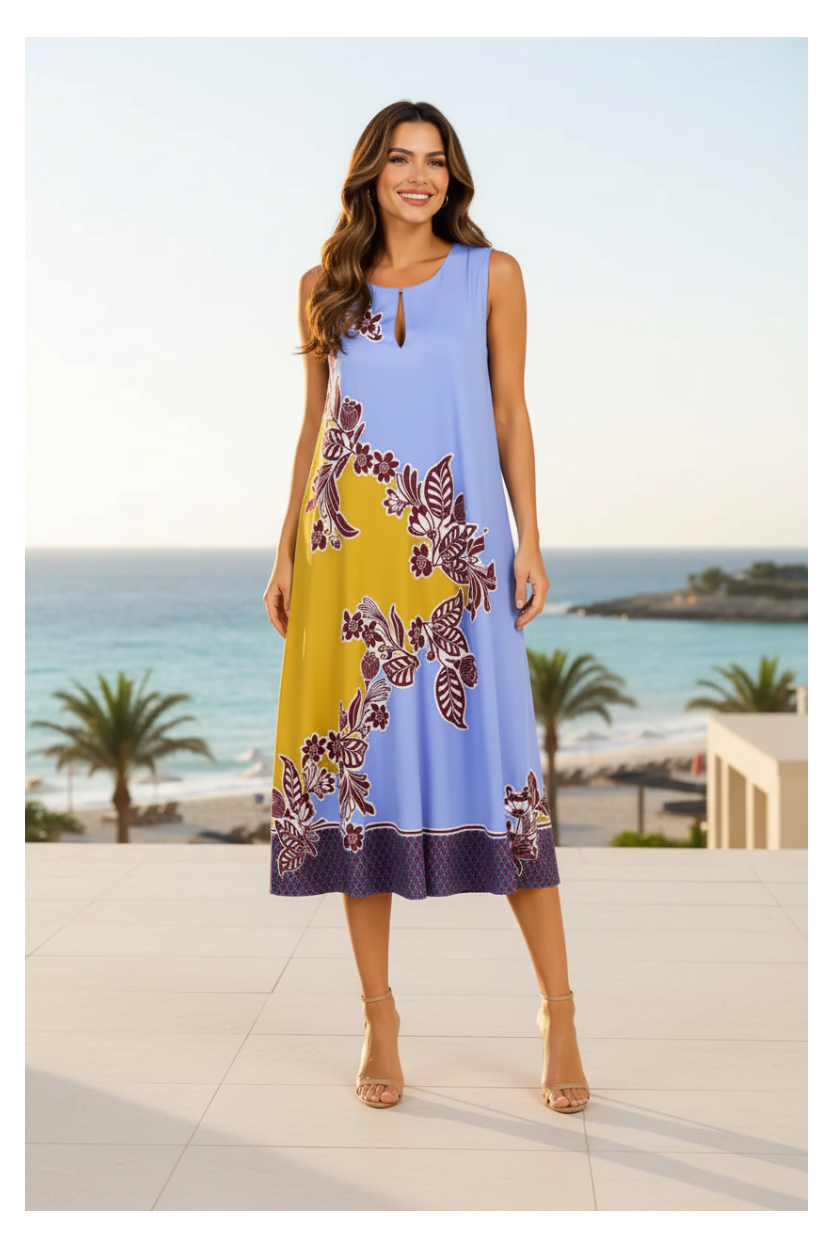 Abito midi avio lime - editorial beach