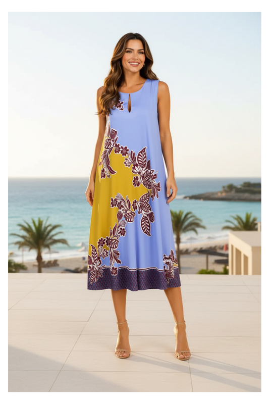 Abito midi avio lime - editorial beach