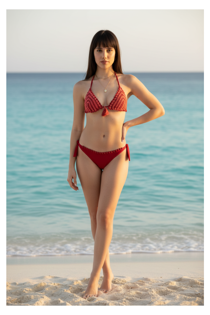 Bikini triangolo Genius rosso.