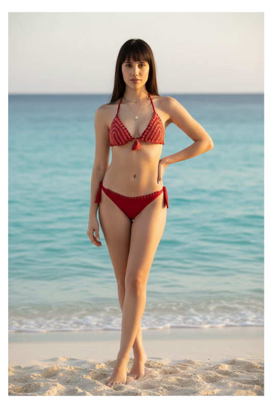 Bikini triangolo Genius rosso.