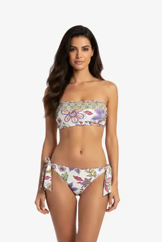 Bikini Fascia Fiori Yogurt - Vista Frontale