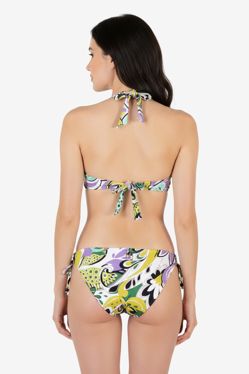 Bikini ferretto verde lilla Marina Abagnale - modella retro