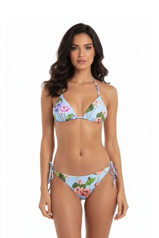 Bikini loto celeste fronte