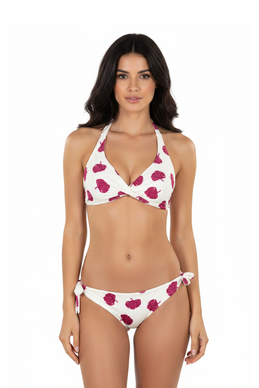 Bikini monstera avorio fronte