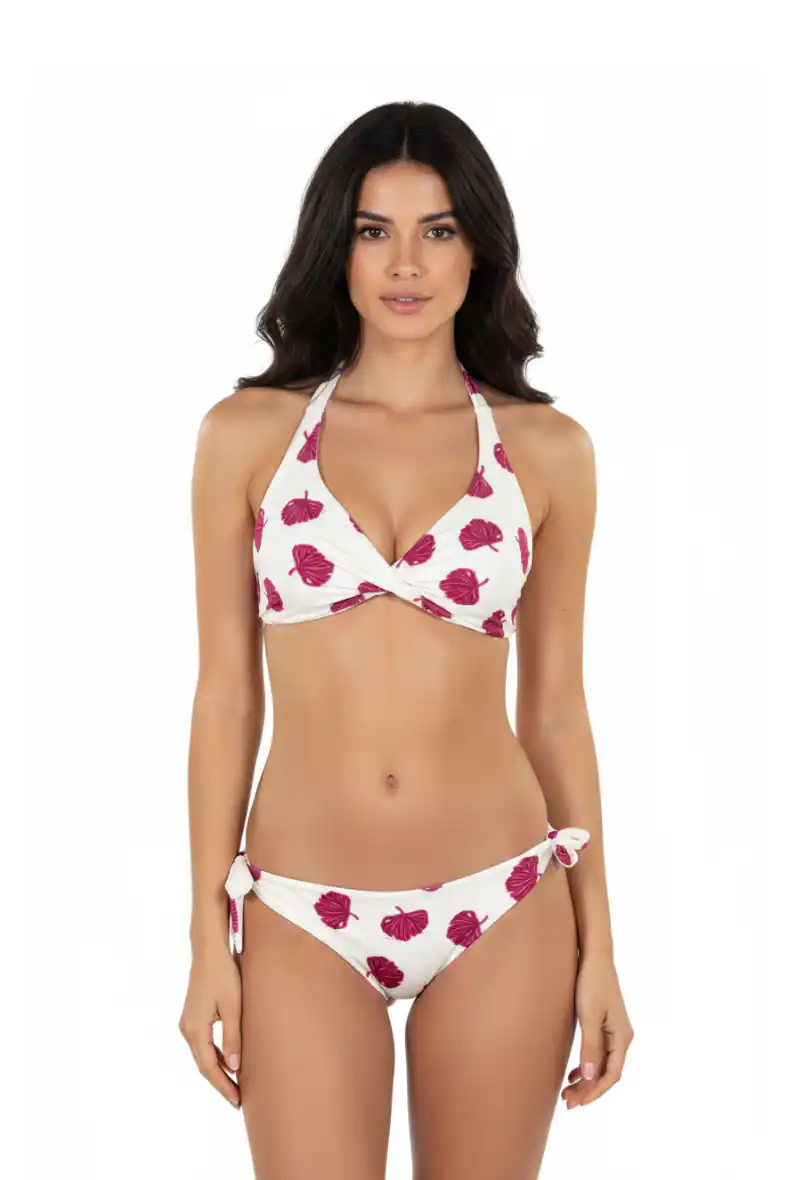 Bikini monstera avorio fronte