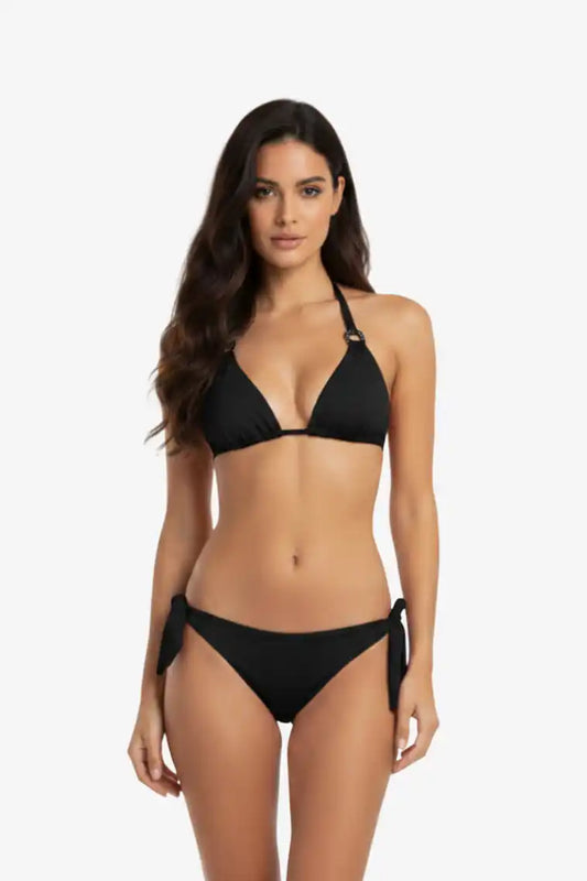Bikini Nero - Vista Frontale con Strass