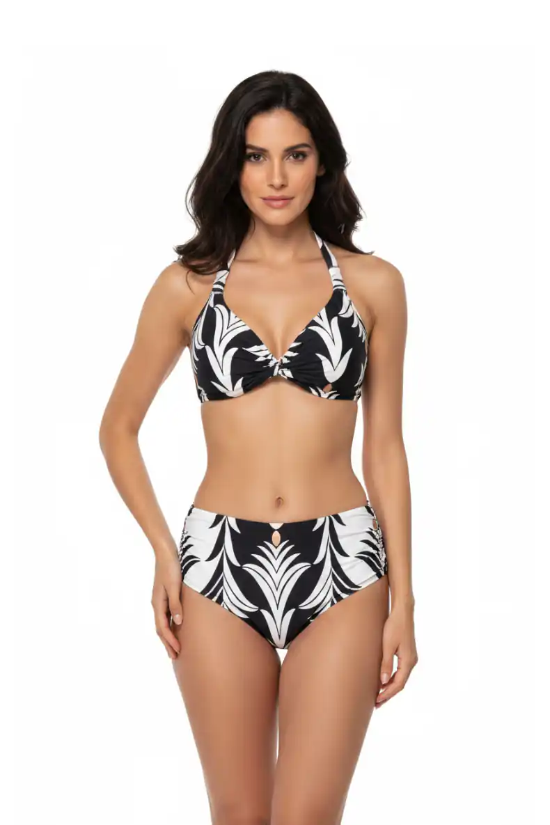Bikini palme nero fronte