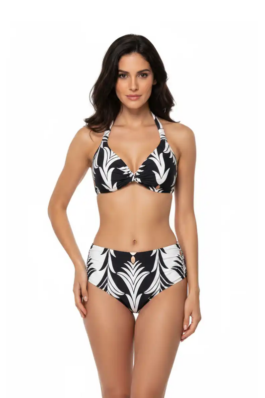 Bikini palme nero fronte