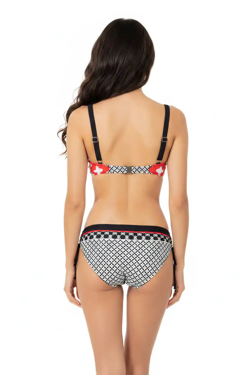 Bikini Rosso/Nero - Vista Retro