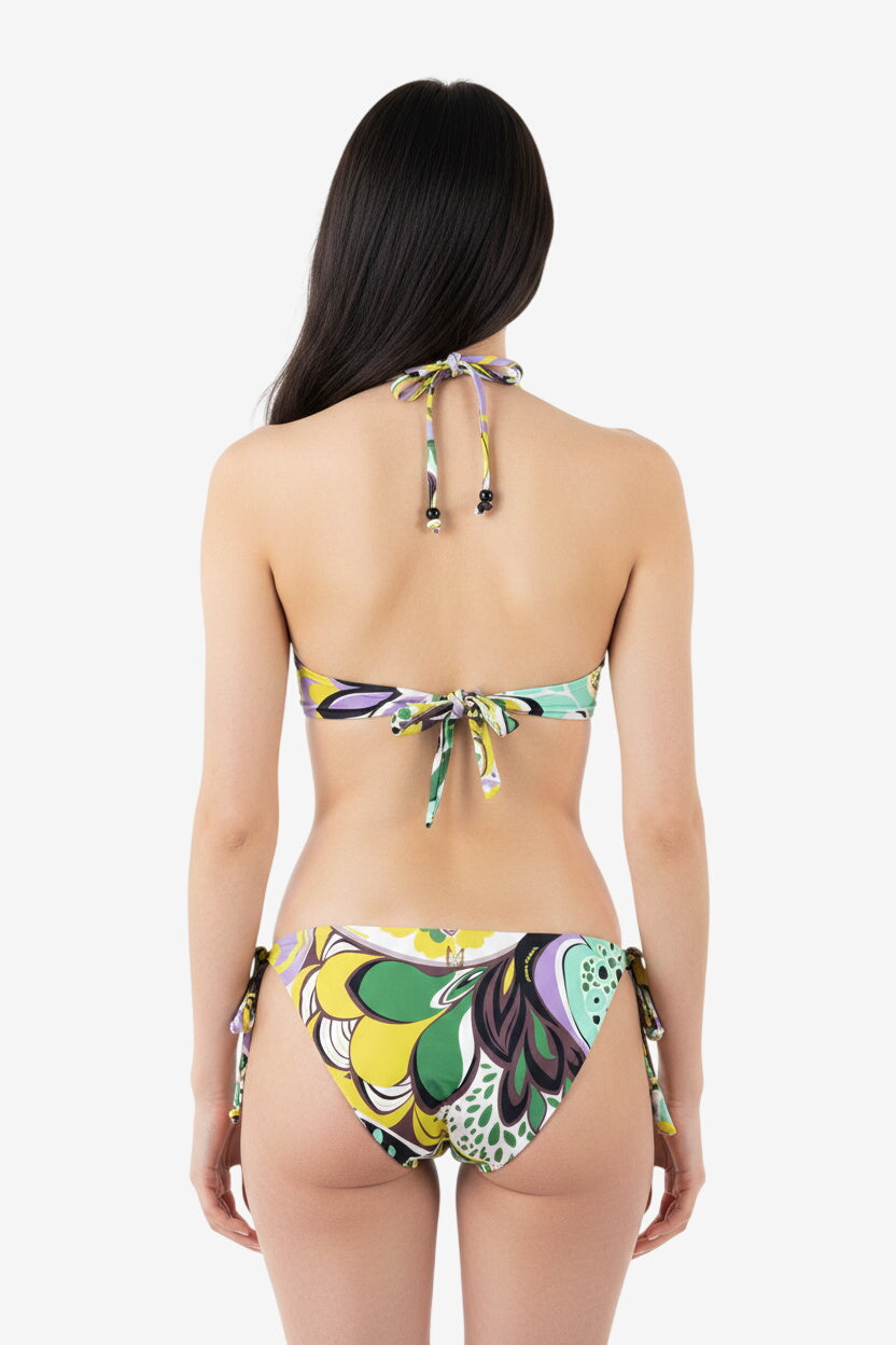 Bikini verde lilla Marina Abagnale - modella retro