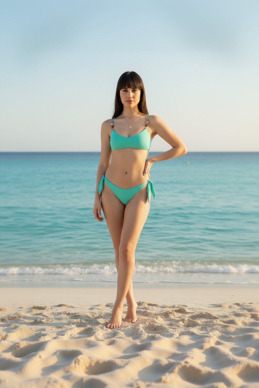 Bikini bralette Genius bianco o acqua.