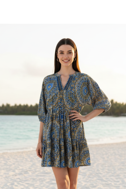 Caftano mandala azzurro - Spiaggia