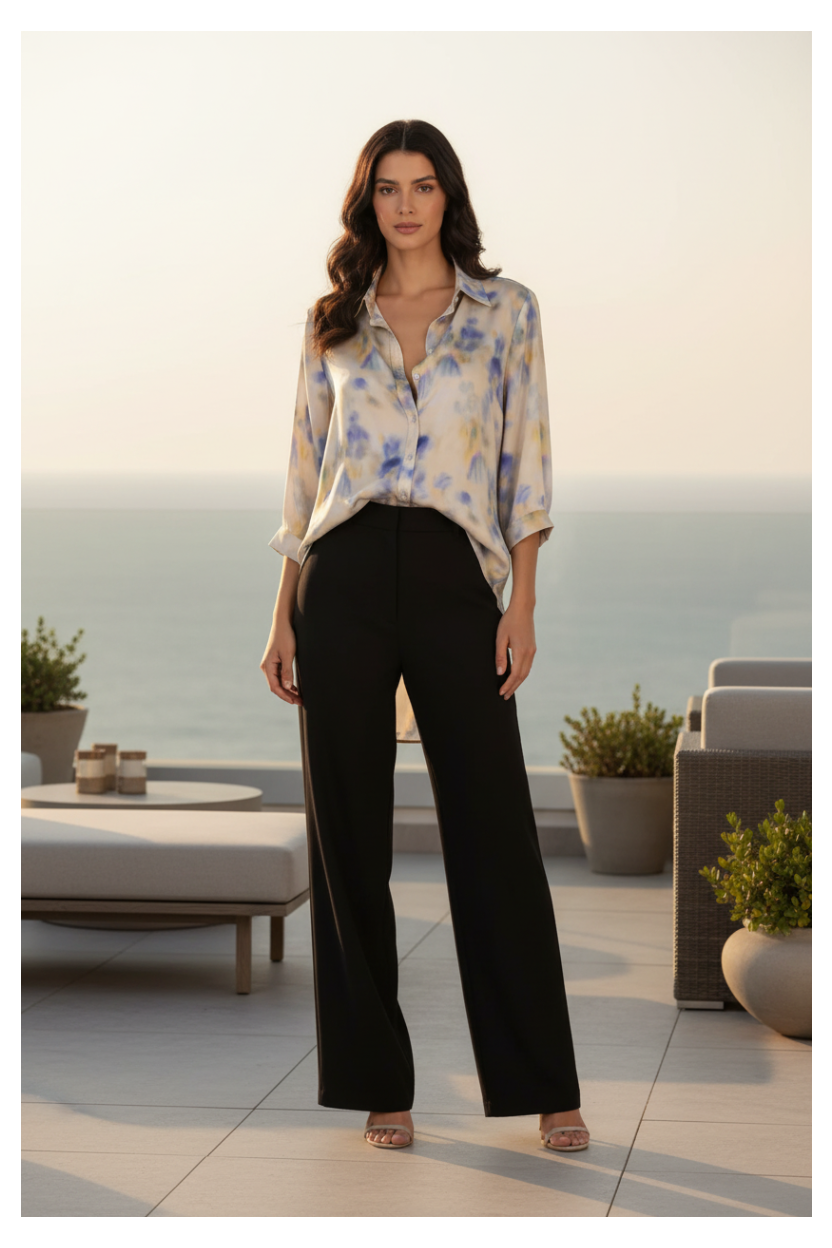 Camicia corta Otro Amor con fantasia avorio.