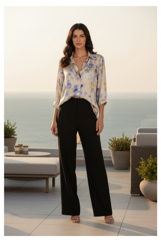 Camicia corta Otro Amor con fantasia avorio.