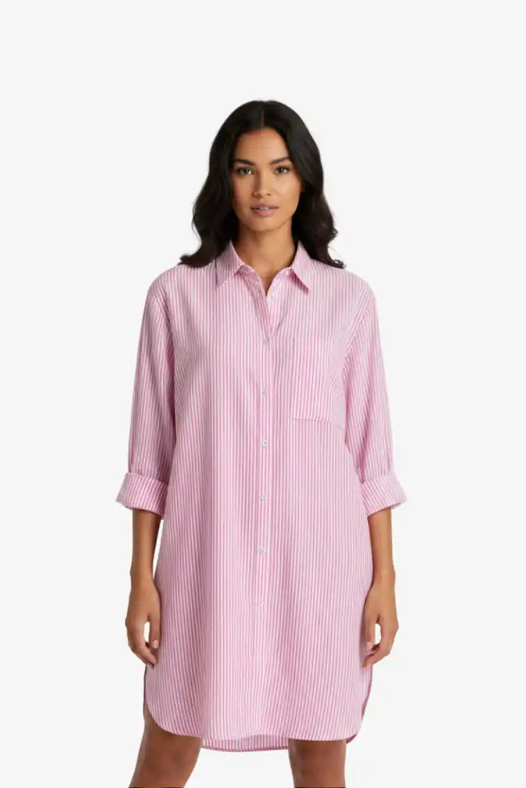 Camicione Rosa Righe - Vista Frontale