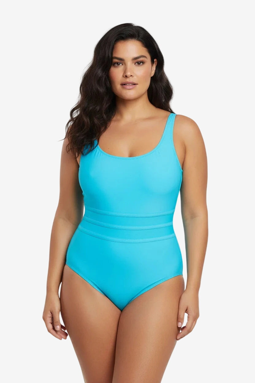 Costume Intero Amarena/Nero/Turchese