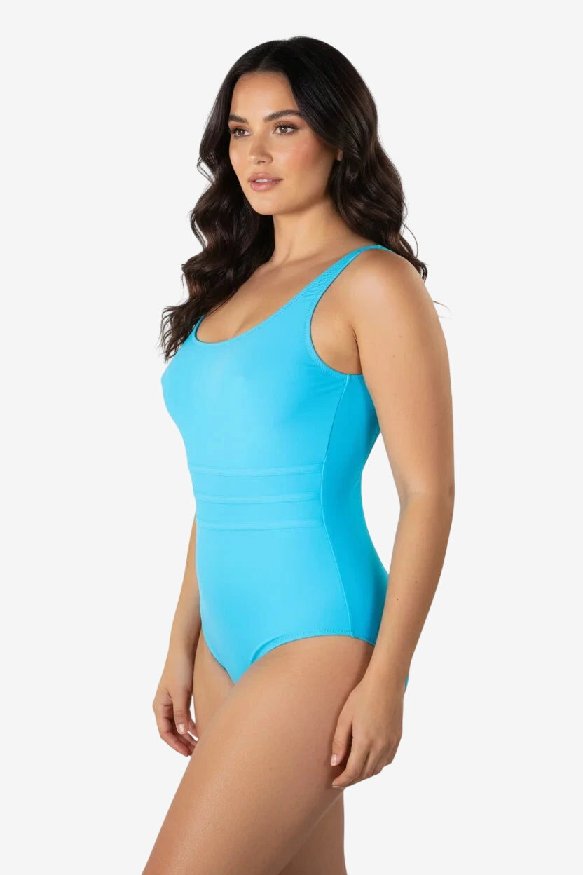 Costume Intero Amarena/Nero/Turchese