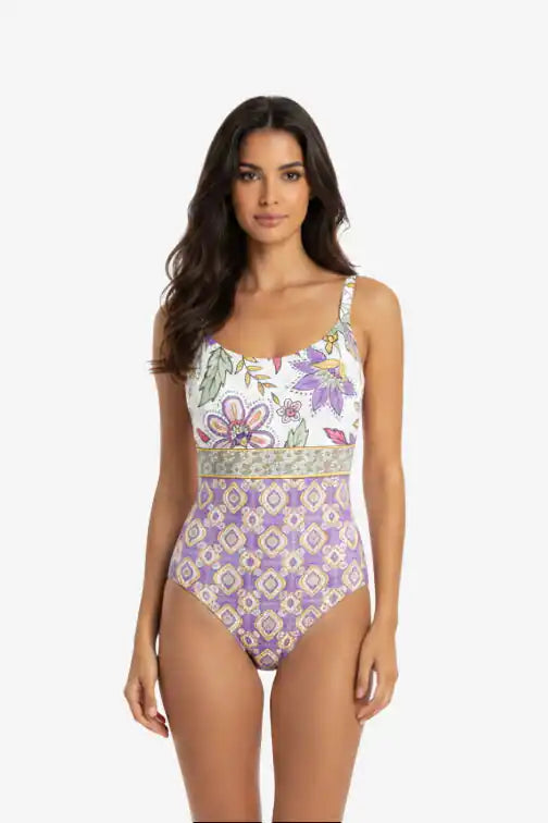 Costume Boho Lilla/Bianco - Vista Frontale