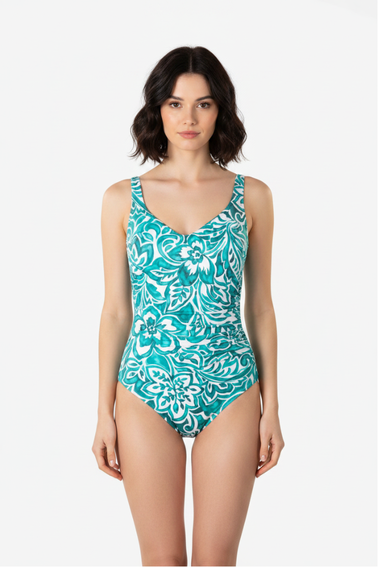 Costume intero smeraldo Roidal - modella frontale