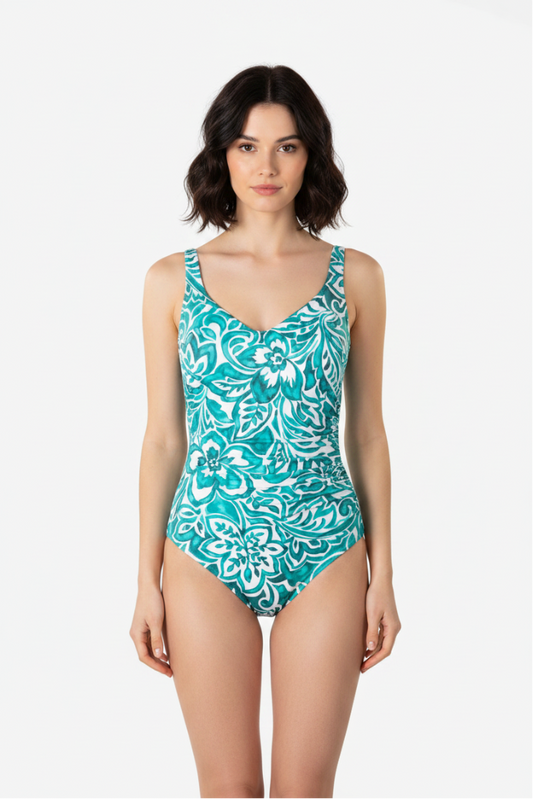 Costume intero smeraldo Roidal - modella frontale