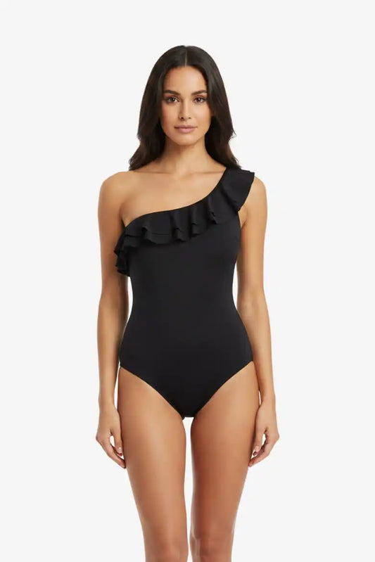 Costume Monospalla Nero - Vista Frontale