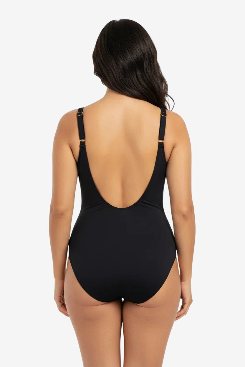 Costume Intero Amarena/Nero/Turchese