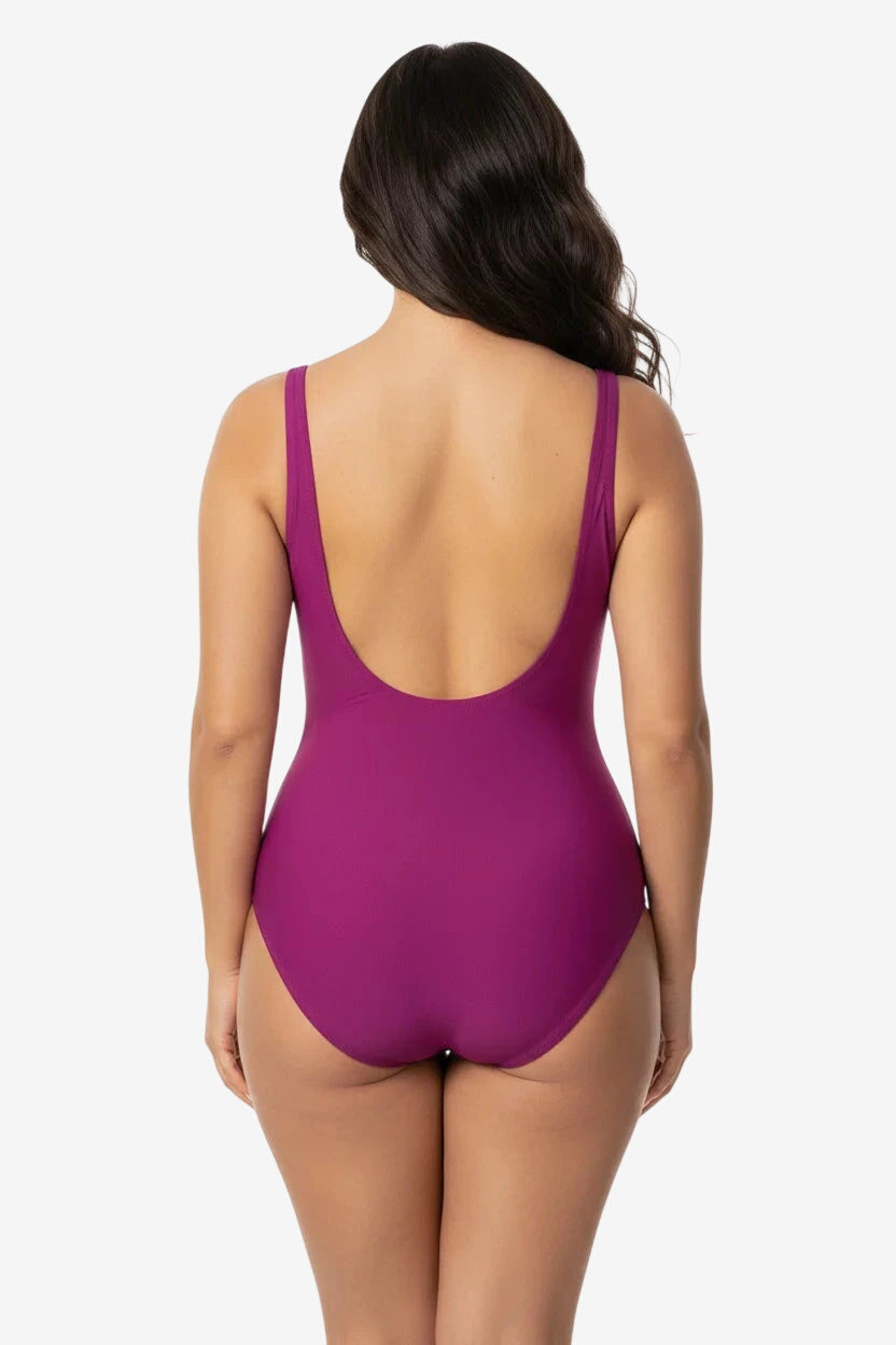 Costume Intero Amarena/Nero/Turchese