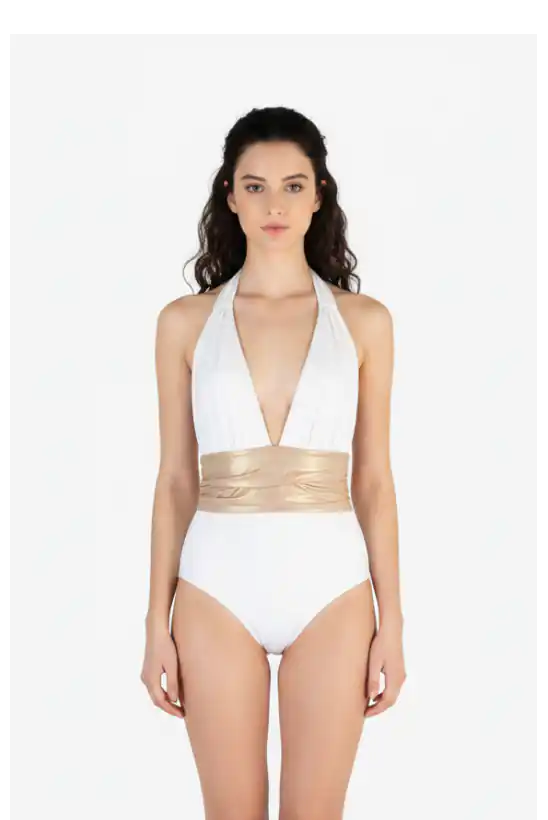 Intero bianco fascia oro Vista Mare - fronte