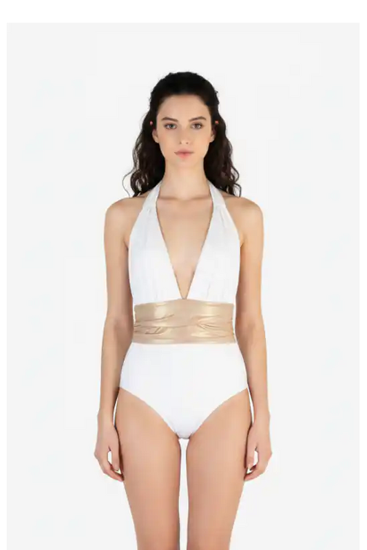 Intero bianco fascia oro Vista Mare - fronte