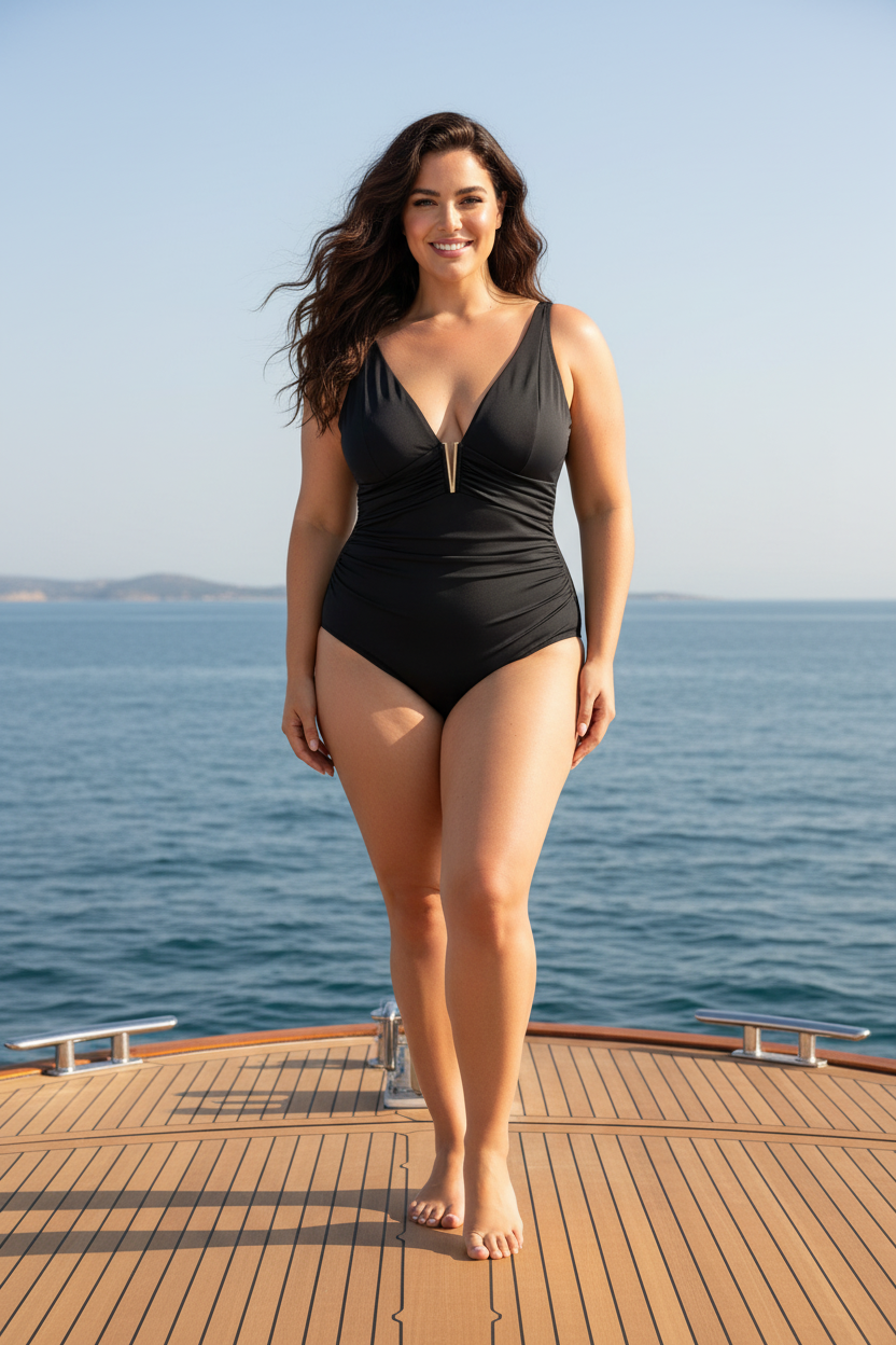 Intero nero V profondo curvy - Yacht