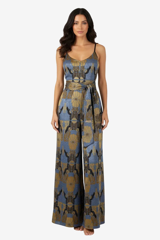 Tuta Fiori Lurex Cielo/Oro – Otro Amor