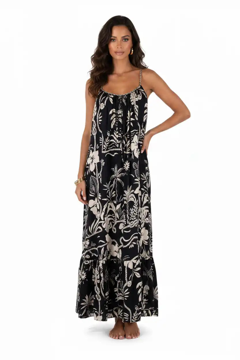 Maxi nero tropicale frontale