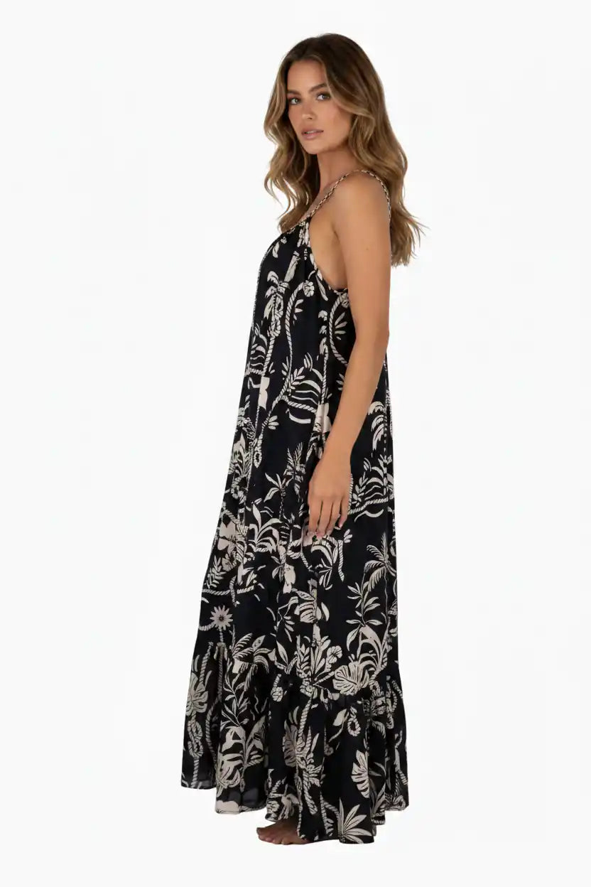 Maxi nero tropicale laterale