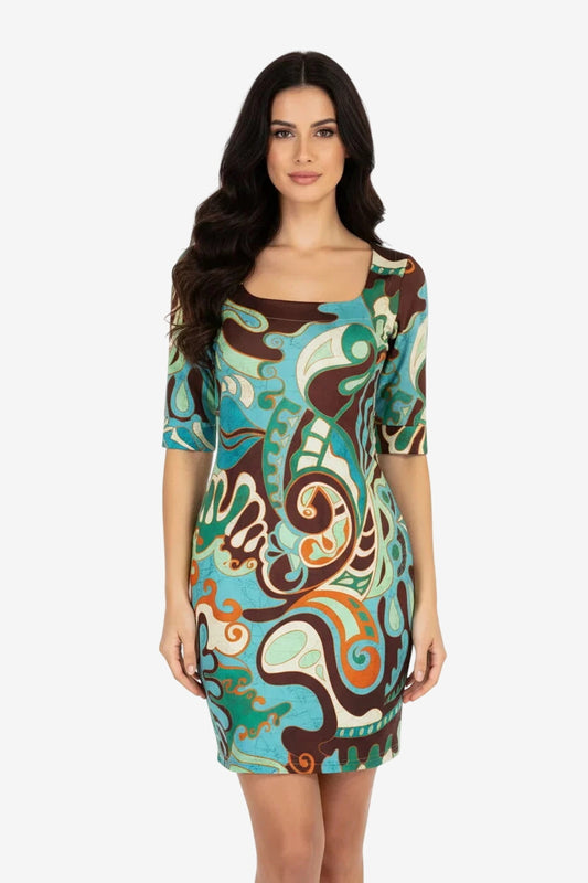 Mini Dress Fantasia Moro/Acqua – Genius