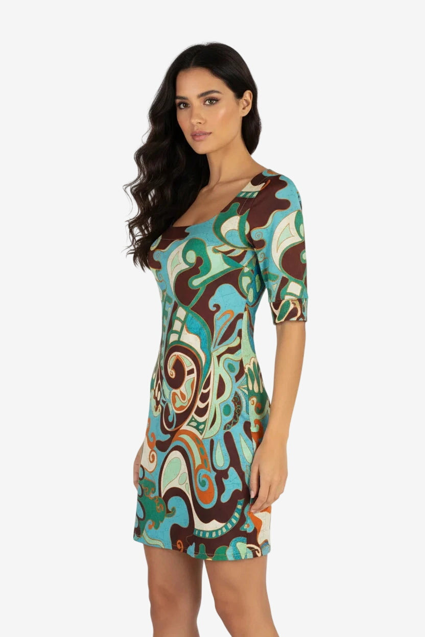 Mini Dress Fantasia Moro/Acqua – Genius