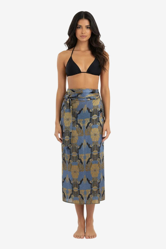 Gonna Fiocco Fiori Lurex Cielo/Oro – Otro Amor