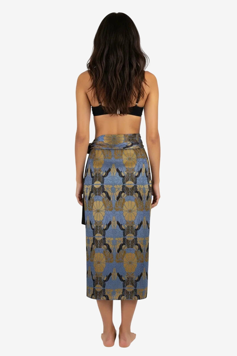 Gonna Fiocco Fiori Lurex Cielo/Oro – Otro Amor