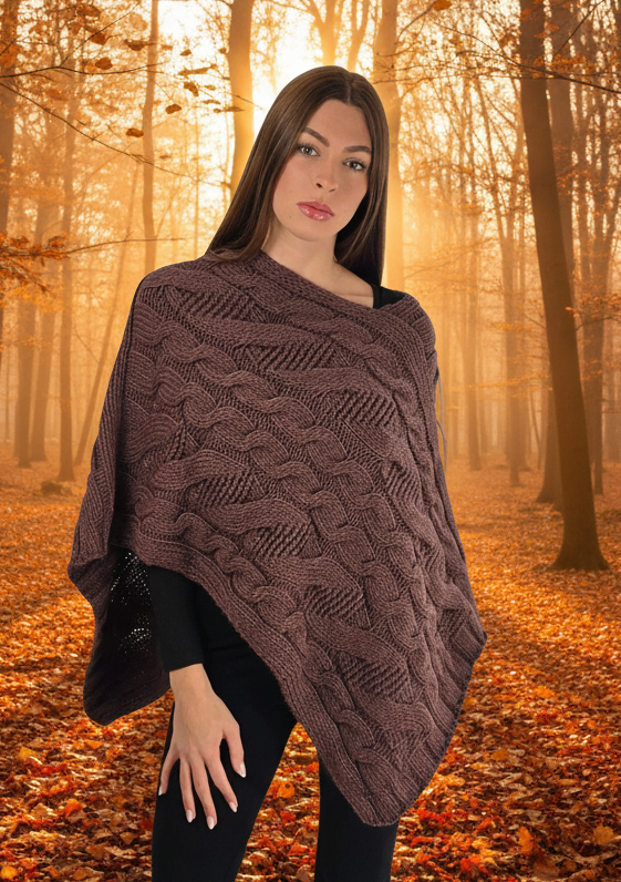 Poncho Marrone Bosco