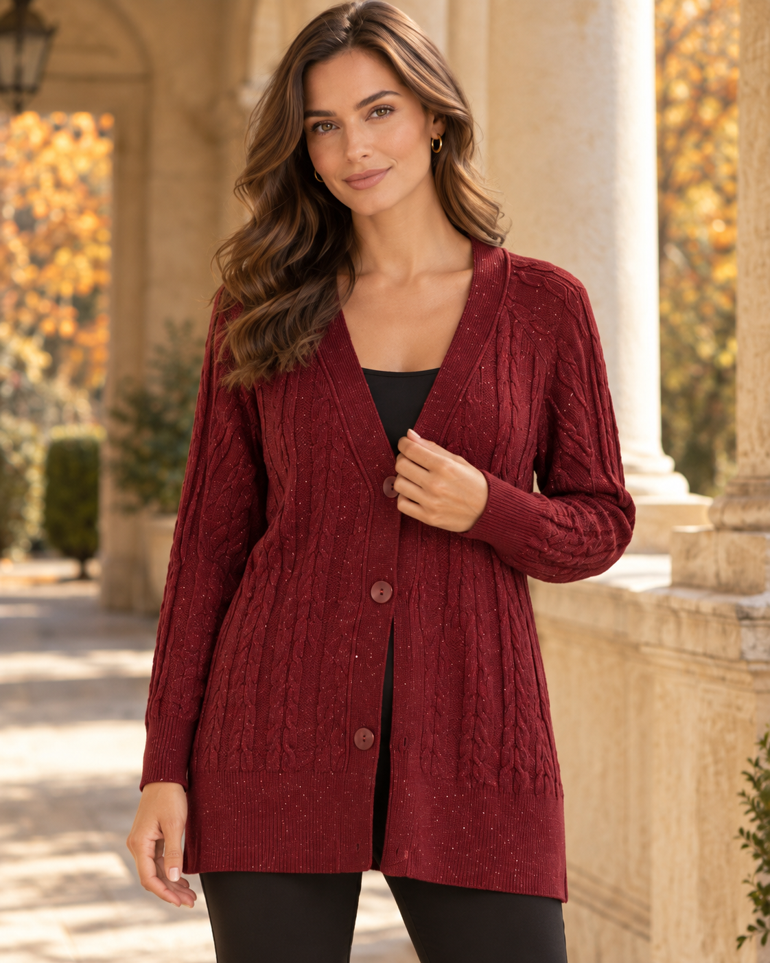Cardigan Borgogna Iconique