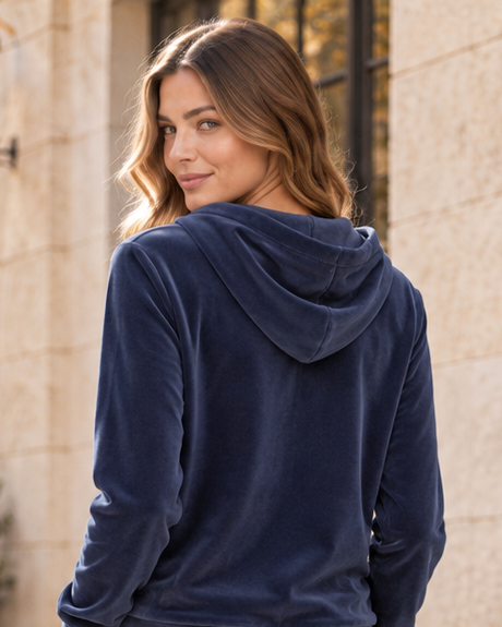 Tuta in Ciniglia con Zip Blu Iconique