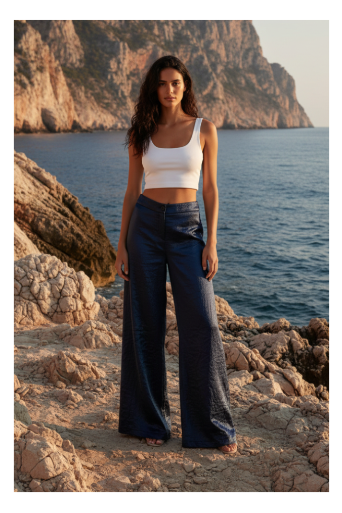 Pantalone Otro Amor blu cangiante.