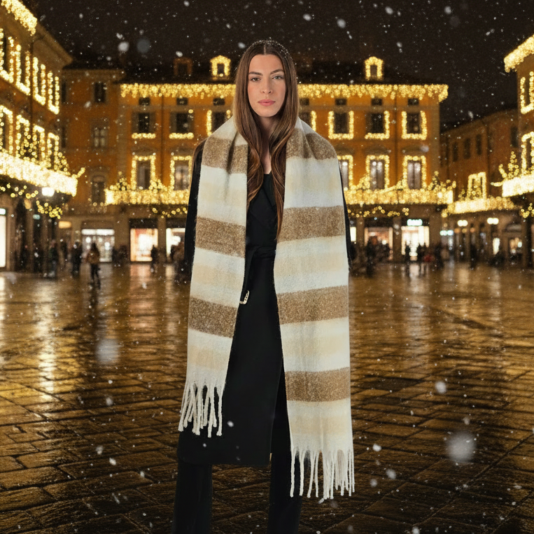 Sciarpa Righe Oro Piazza Natale