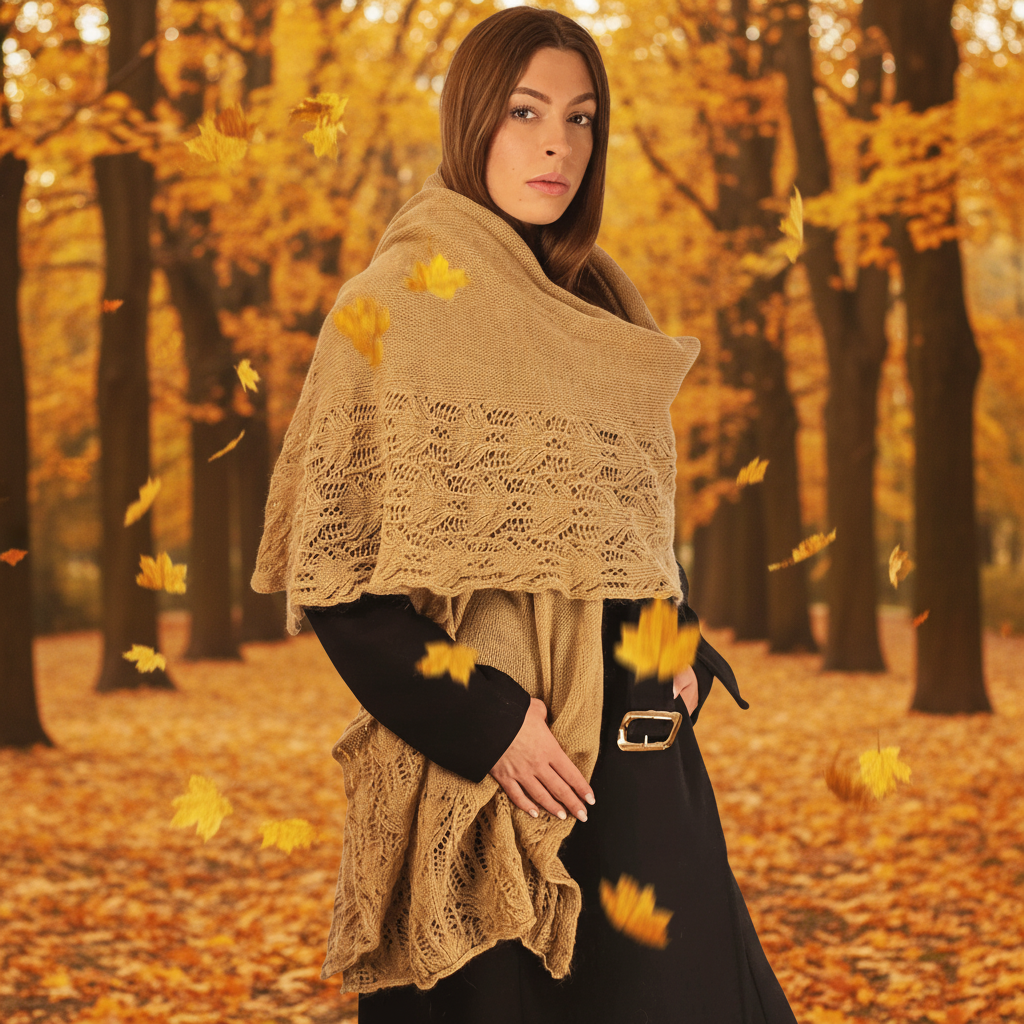 Stola Pizzo Camel Autunno