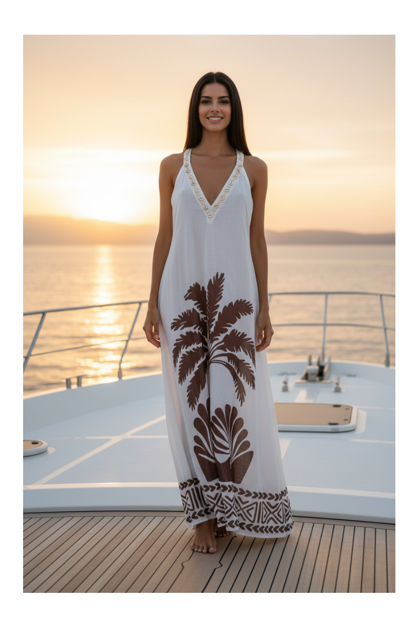 Vestito palme - Yacht tramonto