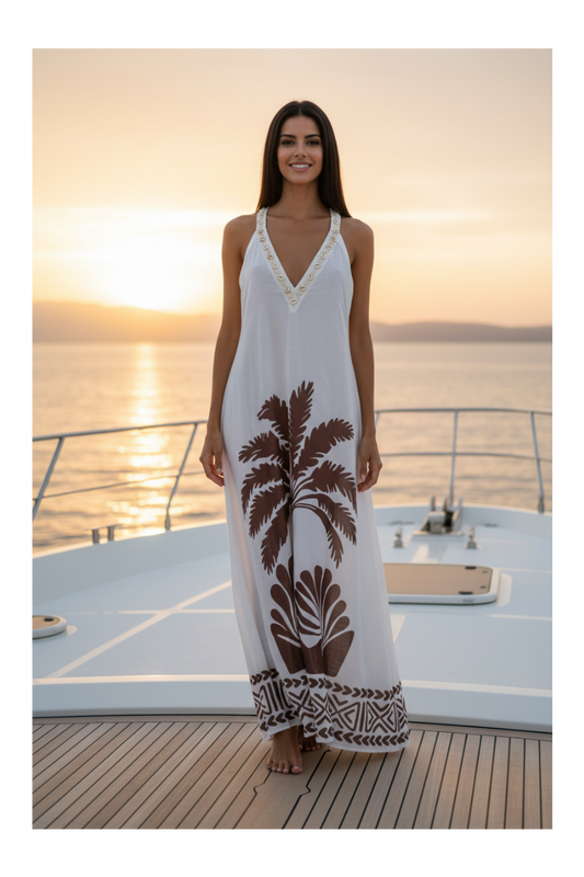Vestito palme - Yacht tramonto
