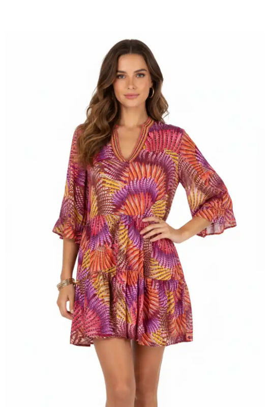 Vestito ventaglio frontale